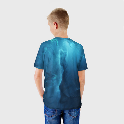 Детская футболка 3D с принтом ЗВЕЗДНЫЙ КИТ | STAR WHALE (Z), вид сзади #2