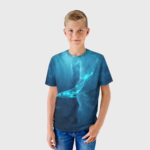 Детская футболка 3D с принтом ЗВЕЗДНЫЙ КИТ | STAR WHALE (Z), фото на моделе #1