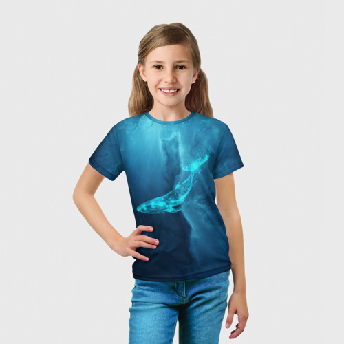 Детская футболка 3D с принтом ЗВЕЗДНЫЙ КИТ | STAR WHALE (Z), вид сбоку #3