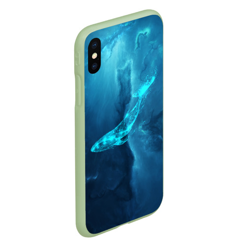 Чехол для iPhone XS Max матовый Звездный кит star whale, цвет салатовый - фото 3