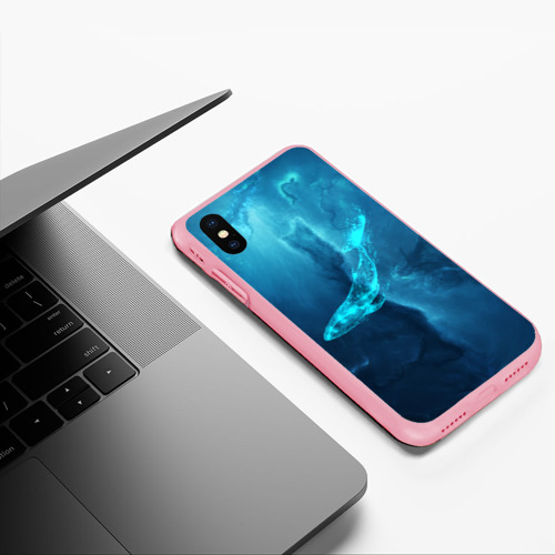 Чехол для iPhone XS Max матовый Звездный кит star whale, цвет баблгам - фото 5