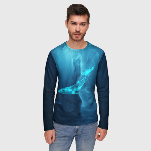 Мужской лонгслив 3D Звездный кит star whale, цвет 3D печать - фото 3