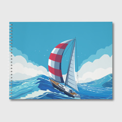 Альбом для рисования Парусник В море sailboat