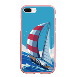 Чехол для iPhone 7Plus/8 Plus матовый Парусник В море sailboat