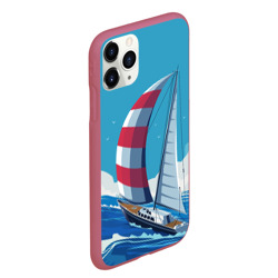 Чехол для iPhone 11 Pro Max матовый Парусник В море sailboat - фото 2