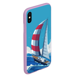 Чехол для iPhone XS Max матовый Парусник В море sailboat - фото 2
