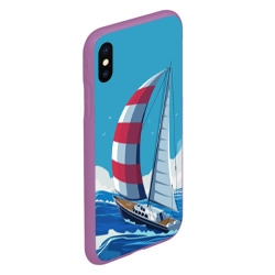 Чехол для iPhone XS Max матовый Парусник В море sailboat - фото 2