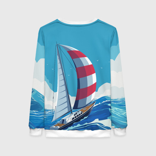 Женский свитшот 3D Парусник В море sailboat, цвет 3D печать - фото 2