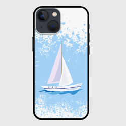 Чехол для iPhone 13 mini Одинокипарусник sailboat