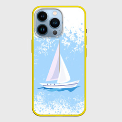 Чехол для iPhone 14 Pro Одинокипарусник sailboat