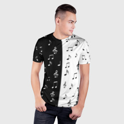Мужская футболка 3D Slim Черное и белое Black & white - фото 2