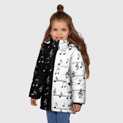 Зимняя куртка для девочек 3D черное и белое | Black & white - фото 2