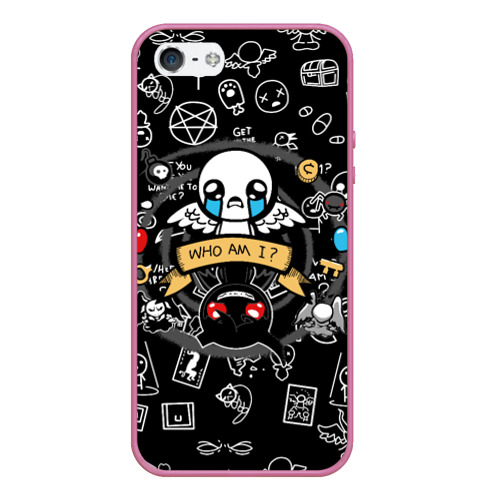 Чехол для iPhone 5/5S матовый The Binding of Isaac жертва, цвет малиновый