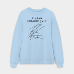 Мужской свитшот oversize без начеса хлопок Автограф Златан Ибрагимович