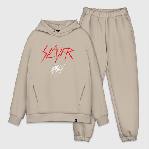 Мужской костюм oversize хлопок Slayer: Kerry King, цвет миндальный