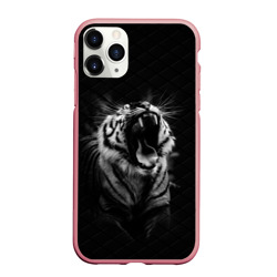 Чехол для iPhone 11 Pro матовый Тигр рычит Tiger realistic