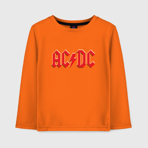 Детский лонгслив хлопок AC/DC, цвет оранжевый