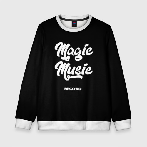 Детский свитшот 3D Magic Music Record | White on Black, цвет 3D печать