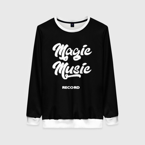 Женский свитшот 3D Magic Music Record | White on Black