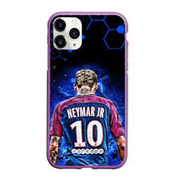 Чехол для iPhone 11 Pro матовый Неймар Neymar JR неон