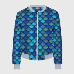 Женский бомбер 3D Чешуя рыбы