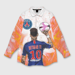 Мужская рубашка oversize 3D Неймар Neymar ПСЖ