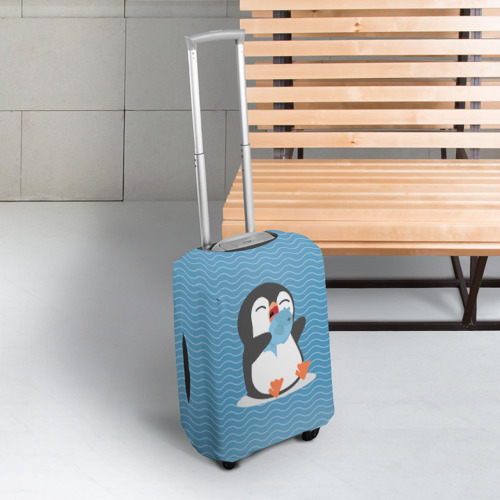 Чехол для чемодана 3D Пингвин, цвет 3D печать - фото 3