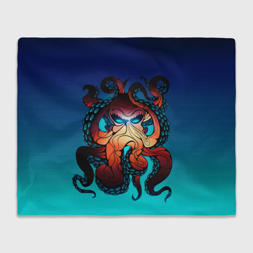 Плед с принтом Кракен Octopus, вид спереди №1