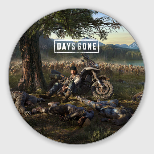 Круглый коврик для мышки Days gone Дикон и толпа фриков