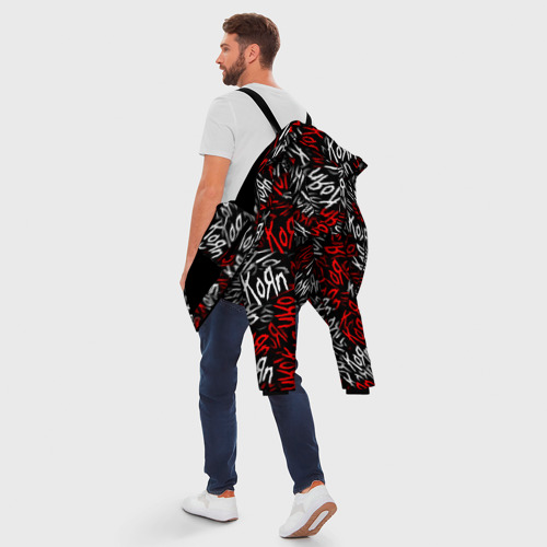 Мужская зимняя куртка 3D KoЯn паттерн, цвет черный - фото 5