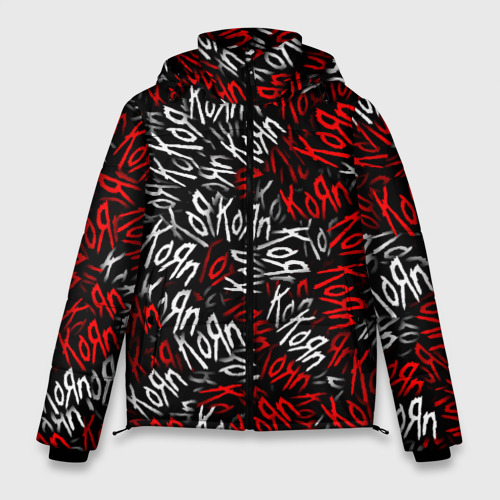 Мужская зимняя куртка 3D KoЯn паттерн, цвет черный