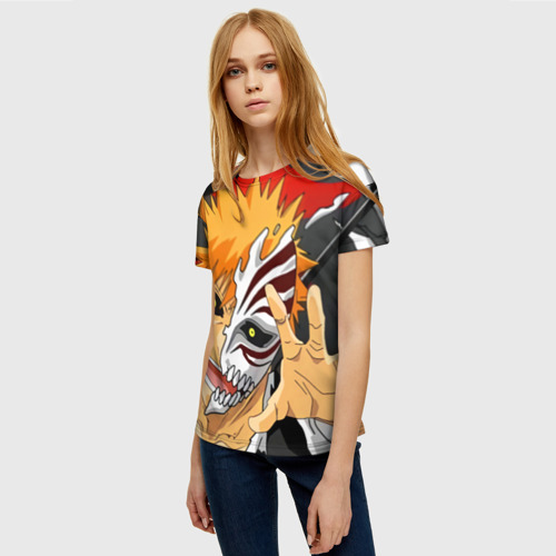 Женская футболка 3D с принтом Bleach, Ичиго Куросаки, фото на моделе #1