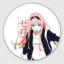 Круглый коврик для мышки Zero Two, Darling in the Franx