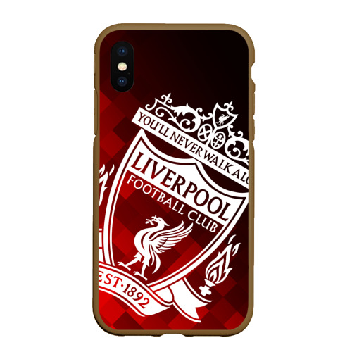 Чехол для iPhone XS Max матовый Liverpool Ливерпуль, цвет коричневый