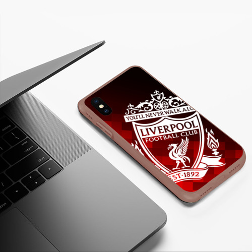 Чехол для iPhone XS Max матовый Liverpool Ливерпуль, цвет коричневый - фото 5