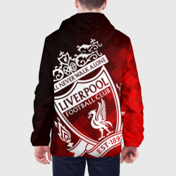 Куртка с принтом Liverpool Ливерпуль для мужчины, вид на модели сзади №2. Цвет основы: белый