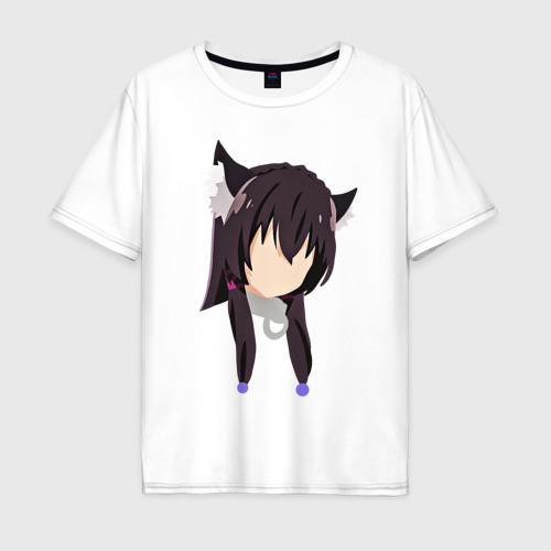 Мужская футболка хлопок Oversize Neko Rem, цвет белый