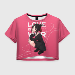Женская футболка Crop-top 3D Love is war
