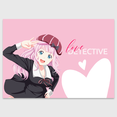 Поздравительная открытка Love Detective, цвет белый