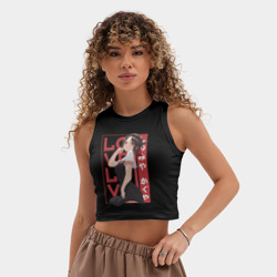 Женская укороченная майка-топ хлопок Love Кагуя - фото 2