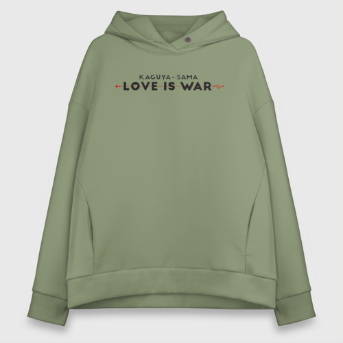 Женское худи Oversize хлопок Kaguya-sama: love is war logo, цвет авокадо