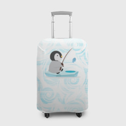 Чехол для чемодана 3D Пингвин рыбачит