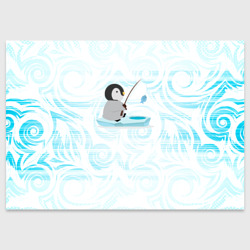 Поздравительная открытка Пингвин рыбачит