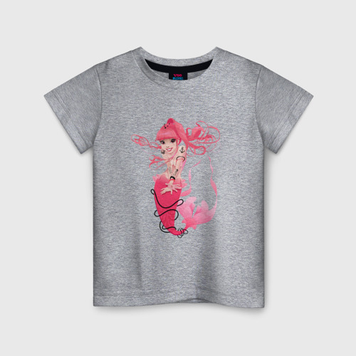 Детская футболка хлопок Русалка | Русалочка | Mermaid , цвет меланж