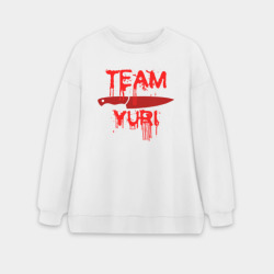 Женский свитшот oversize без начеса хлопок Team Yuri - Doki Doki Literature Club