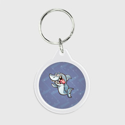 Брелок круглый Акула