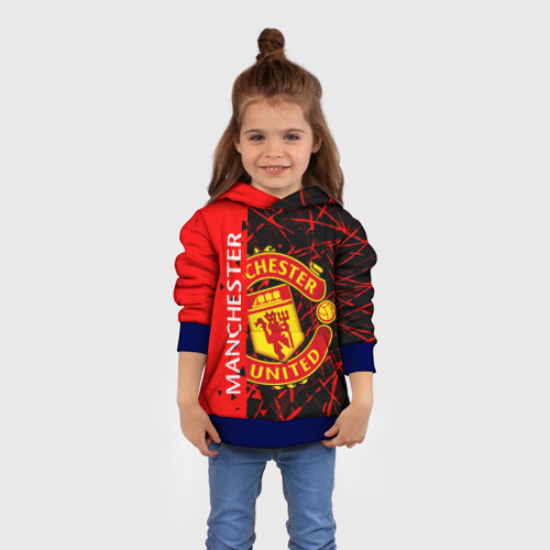 Детская толстовка 3D Манчестер Manchester united, цвет синий - фото 4