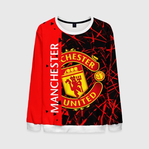 Мужской свитшот 3D Манчестер Manchester united, цвет белый