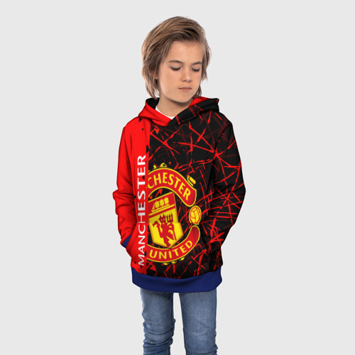 Детская толстовка 3D Манчестер Manchester united, цвет синий - фото 3