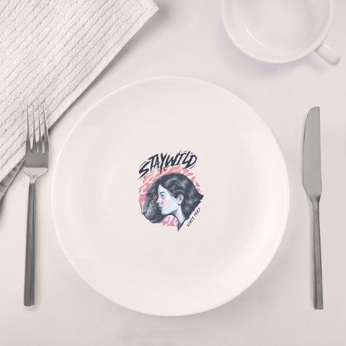 Набор: тарелка + кружка Девушка  пантера StayWild - фото 4